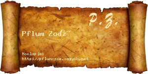 Pflum Zoé névjegykártya
